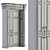 Elegant White Wooden Door 3D model small image 6