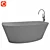 Elegant Gloss White Freestanding Bath 3D model small image 3