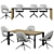 Rolf Benz 957 Roma S Furman: Stylish Table & Armchair 3D model small image 2