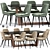 Coco Dining Chair & Table Set 3D model small image 1