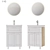 Sena 60 Floor Cabinet - White Wood 3D model small image 1
