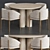 Frank Anya Travertine Dining Table: Elegant French-inspired design for stylish dining 3D model small image 6