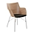 Kartell Q/Wood Chair 3D model small image 1