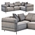 Contemporary Cassina LC3 3-Seater Sofa 3D model small image 4