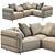 Contemporary Cassina LC3 3-Seater Sofa 3D model small image 5