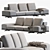 Luxury Wing Sofa: Flexform Elegance 3D model small image 1