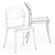 Sleek Stackable Side Chair: Strauss 3D model small image 5