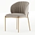 Elegant Shell Back Dining Chair 3D model small image 1