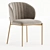 Elegant Shell Back Dining Chair 3D model small image 2