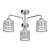 Modern Chrome Ceiling Chandelier 3D model small image 2