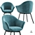 Quilda Blue Dining Chair: Modern Elegance for your Dining Space 3D model small image 2