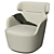 Elegant Taupe Barrel Armchair 3D model small image 4