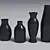 Sleek Ceramic Vases: Low-poly 3D 3D model small image 2