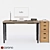 Sleek Office Desk Set 3D model small image 1