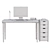 Sleek Office Desk Set 3D model small image 4