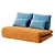 Justin Folding Sofa: Sleek and Versatile 3D model small image 1