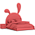 Cozy Bunny Retreat Bed 3D model small image 5