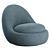 Babette Velvet Lounge Chair 3D model small image 2
