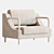 Cozy Boucle Armchair in Warm-White 3D model small image 1