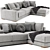 West Elm Dalton: Stylish and Versatile Sofa 3D model small image 3