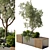 Urban Green Benches Collection: Plants & Trees 3D model small image 1