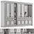 Elegant White Wood Hall Set 3D model small image 6