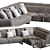 Romantic Corner Sofa – Corona Rendezvous 3D model small image 3