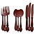 Elegant Stainless Steel Cutlery 3D model small image 5