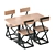 EVO's Wood Table Set - Stylish and Sturdy 3D model small image 1