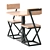 EVO's Wood Table Set - Stylish and Sturdy 3D model small image 3