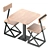 EVO's Wood Table Set - Stylish and Sturdy 3D model small image 4