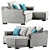 Fusion Furman Corner Sofa: Sleek and Versatile 3D model small image 3