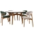 Elegant Modern Dining Set: Oleandro Chair & Abrey Table 3D model small image 2