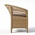 JANO Garden Chair: Synthetic Rattan, Black Cushion 3D model small image 3