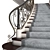 Elegant Mansion Staircase 3D model small image 3