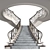 Elegant Mansion Staircase 3D model small image 9