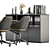 Modern Meeting Table Set, Black and Yellow 3D model small image 5