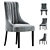 Luxurious Oxford Velvet Dining Chair 3D model small image 1