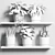 124-Plant Pot Collection: Indoor/Outdoor Concrete Vase with Cactus, Fern, and Ficus Lyrata 3D model small image 3