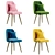 Velvet Dining Chair Set - 4 Colors 3D model small image 3