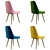 Velvet Dining Chair Set - 4 Colors 3D model small image 5