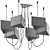 Urban Loft Industrial Chandelier 3D model small image 2