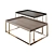 Minimalist Wood and Metal Coffee Table 3D model small image 1