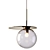 Elegant Blown Glass Pendant Lamp 3D model small image 6