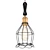 Rustic Industrial Pendant with Wooden Handle 3D model small image 1