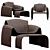 Modern Poliform Le Club Lounge Chair 3D model small image 1