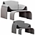 Modern Poliform Le Club Lounge Chair 3D model small image 2