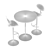 Versatile Adjustable Table & Stool Set 3D model small image 4