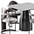 Stylish Burin Table & Orma Chair 3D model small image 2