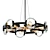 Amari Black-Gold Chandelier 3D model small image 1